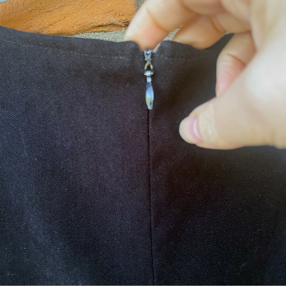 Vintage Pinafore Apostrophe Black Sleeveless Mini Dress Size 6 Dark Academia - Picture 6 of 11